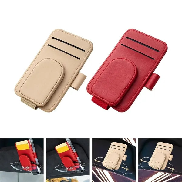 Leather Sunglasses Holder Auto Visor Accessories for Car