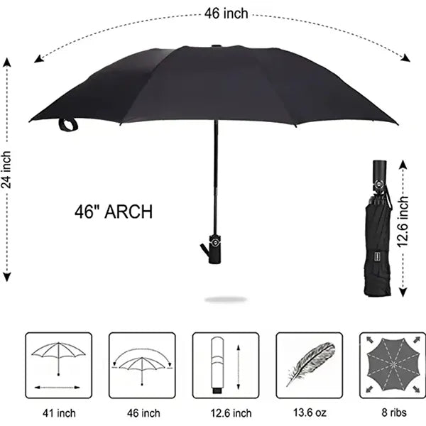 46" Arc Stripe Accent Panel Umbrella
