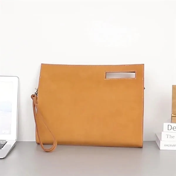 12 Inch Genuine Cowhide Large Capacity Business Work Handbag