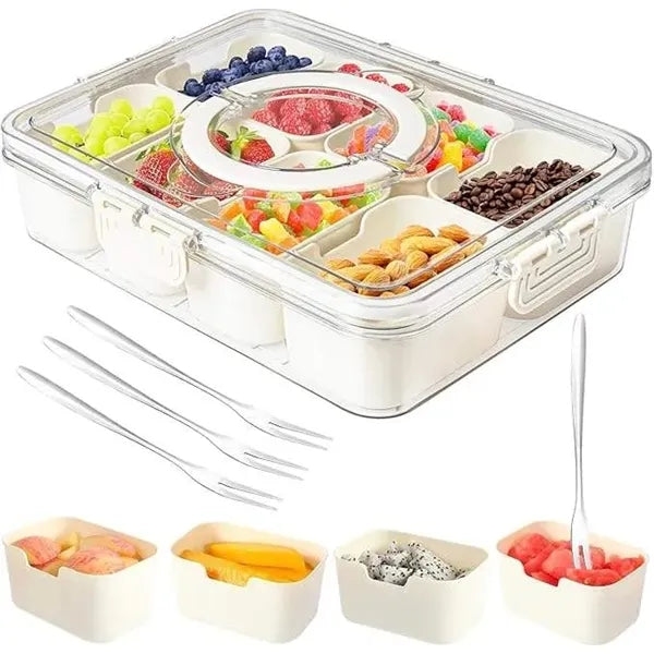 Portable Snackle Box Container Veggie Serving Tray