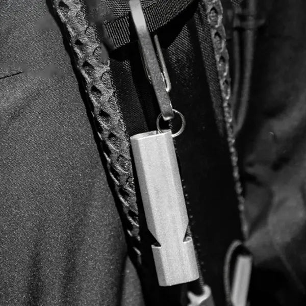 Emergency Safety High-Decibel Whistle w/ Carabiner Clip