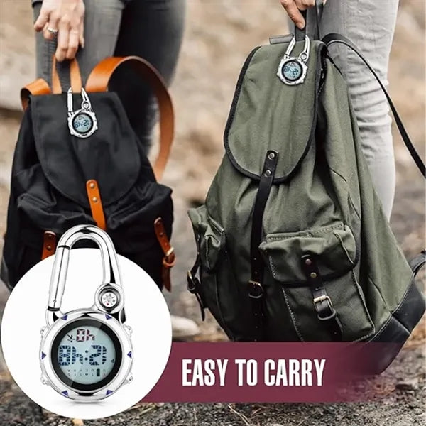 Digital Carabiner Watch with Compass