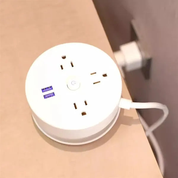 6-in-1 Charging Station with 3 AC Outlets and 2 USB Ports