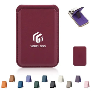 PU Leather magnetic magsafe wallet card holder with stand