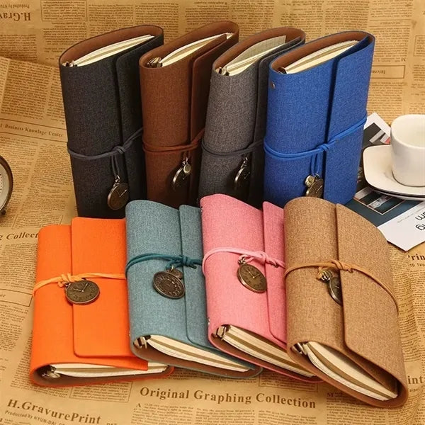 Textured PU Leather A6 Refillable Notebook