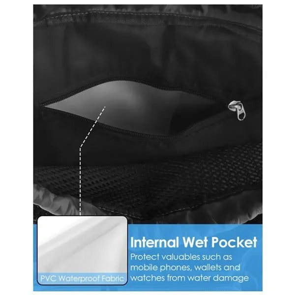 Drawstring Backpack Mesh Swimming Bag