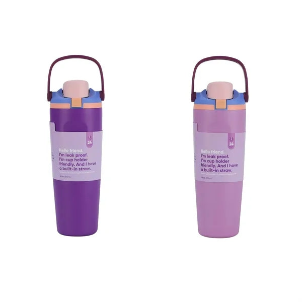 30oz Stainless Steel Insulated Tumbler With Straw Handle