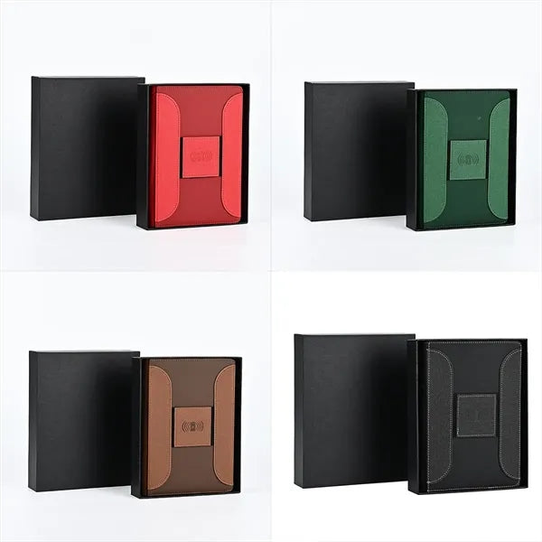 Leather Cover Notebook With Power Bank