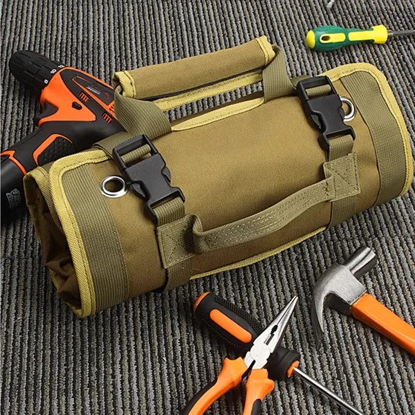 Roll-Up Tool Organizer Bag with Multiple Pockets