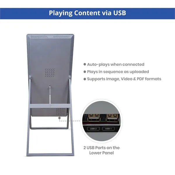 Portable LED Digital Display Signage with Floor Stand 32inch