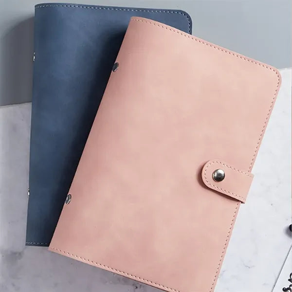 A6 PU Leather Refillable Notebook with Stick and Card Slots