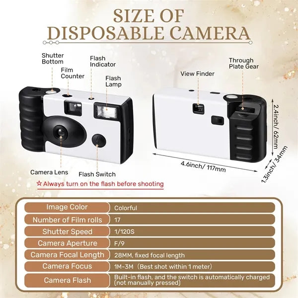 Disposable Lightweight Compact Built-in Flash Camera