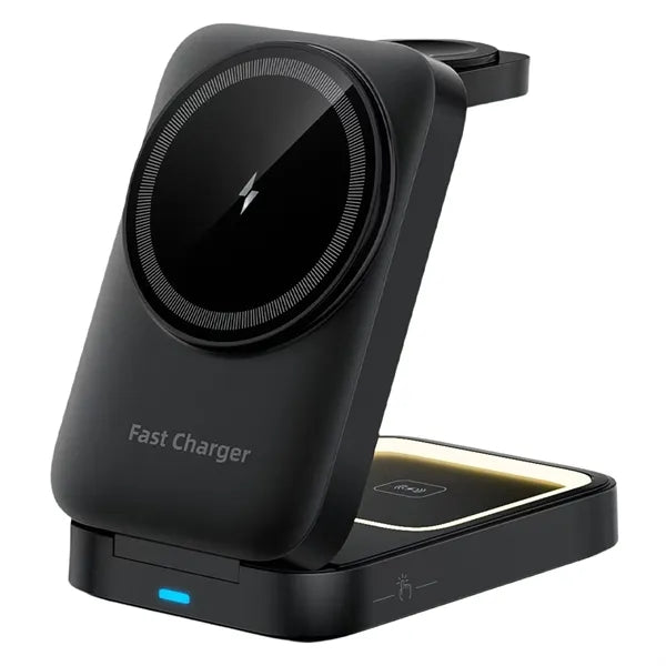 3 in 1 Foldable Wireless Charging Station with Custom Logo