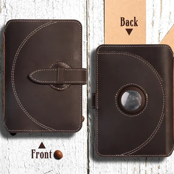 Crazy Horse Leather Anti-RFID Passport Wallet with Lanyard