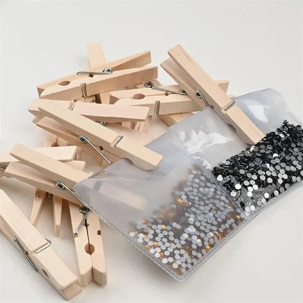 Sturdy Durable Premium Wooden Clothespins with Steel Spring