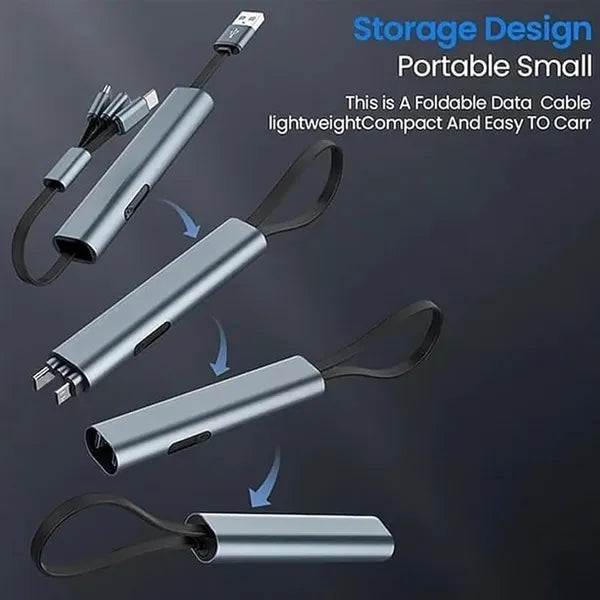 3 In 1 Metal Retractable Fast Charging Cable