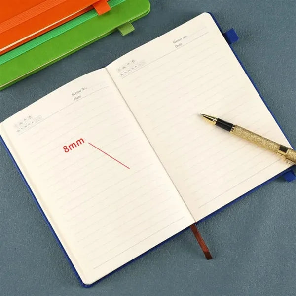 Hardcover Elastic Band Ruled A5 Notebook With Pen Holder