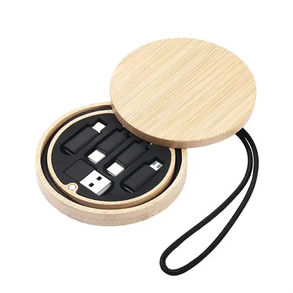 3-in-1 Fast Charging Compatibility Wood Magnetic Cable Kit