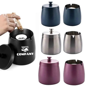Outdoor Metal Ashtray with Lid