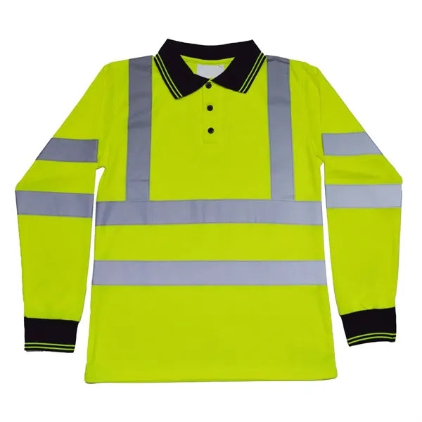 VISIPRO Long Sleeve Reflective Safety Polo with Bands,