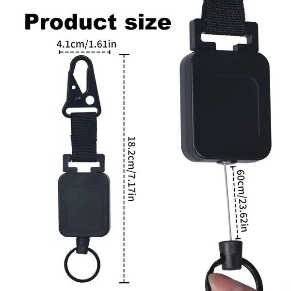 Stretch Strap Outdoor Buckle Retractable Keychain