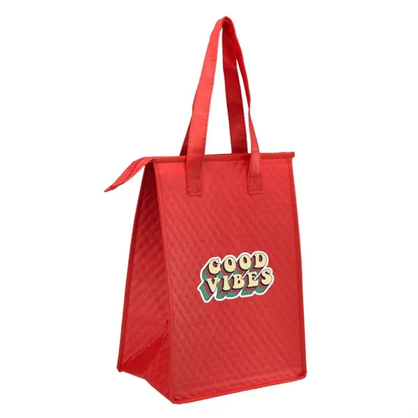 Non-Woven Polypropylene Lunch Tote w/ Zipper - 9"W x 13"H x