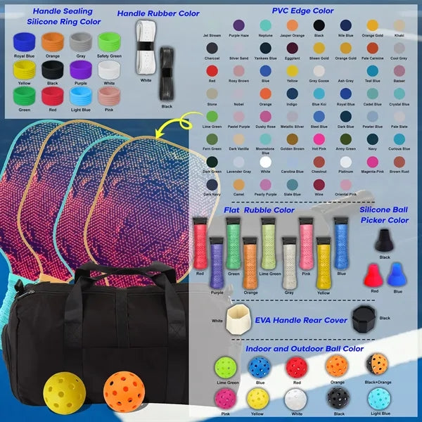 Glass Fiber Pickleball Set w/ Handle Bag