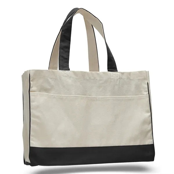 Contrasting Handles with Tote Bag ( 17"W X 13"H X 5" )