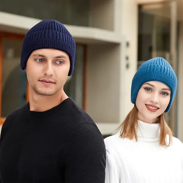 Knit Beanie with Earflap Warm Winter Hat