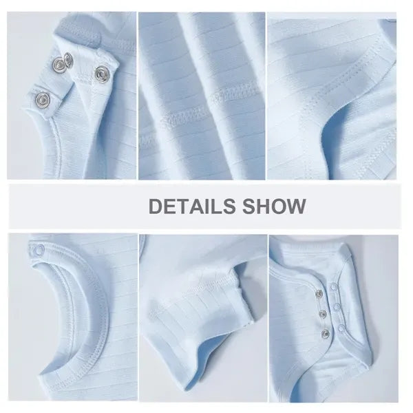 Solid Color Short Sleeve Cotton Baby Bodysuit