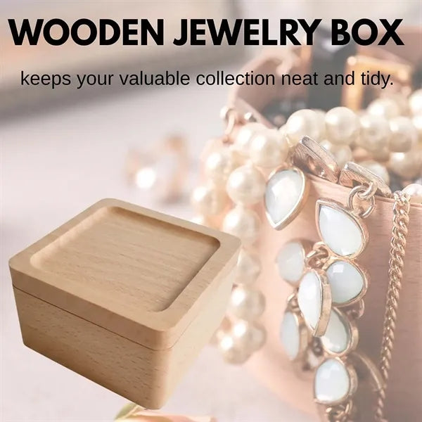 Portable small eco-friendly jewelry wooden storage box