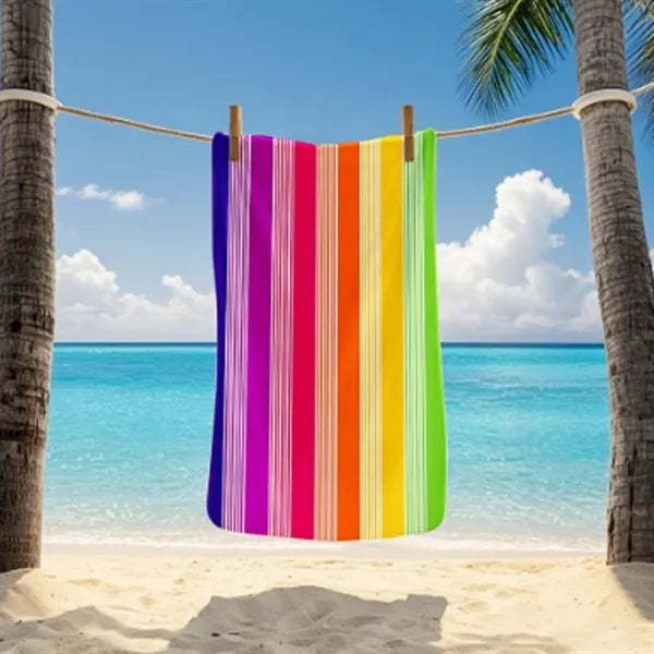 Rainbow Striped Beach Towel Blanket for Outdoor Use