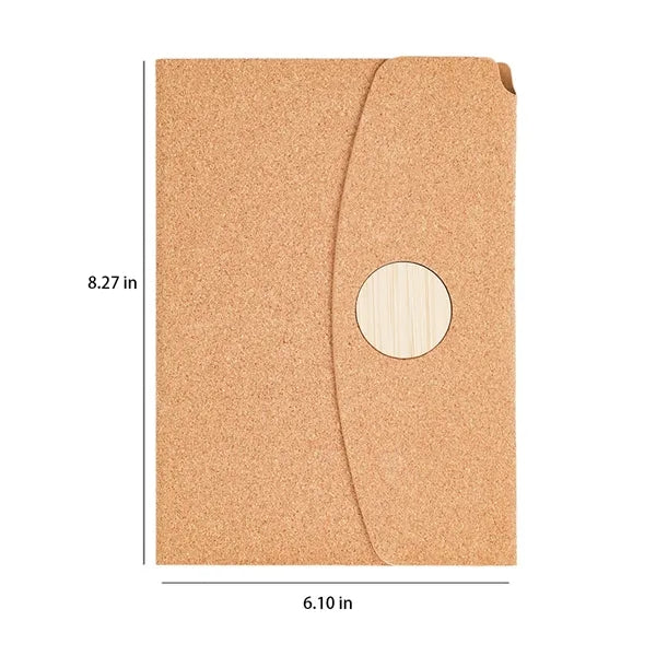 A5 Tri-Fold Lay-Flat Pinewood Notebook with Magnetic Closure
