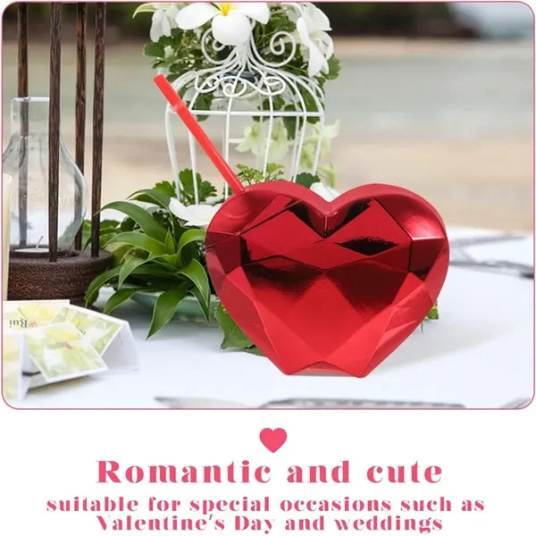 Wedding pool party favors heart shaped straw drinking cup