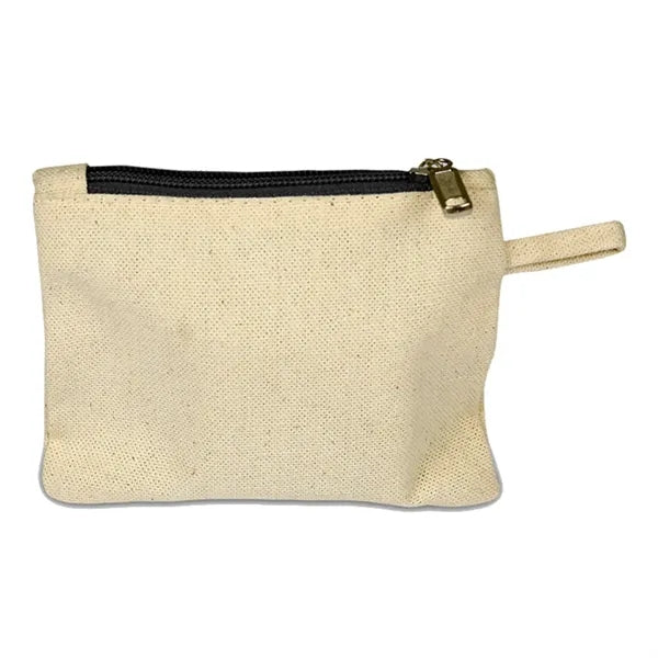 Cotton Canvas Zipper Pouch ( 5"W X 4"H )