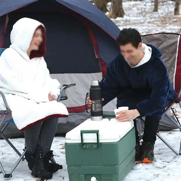 Winter camping home comfy cozy wearable blanket hoodie