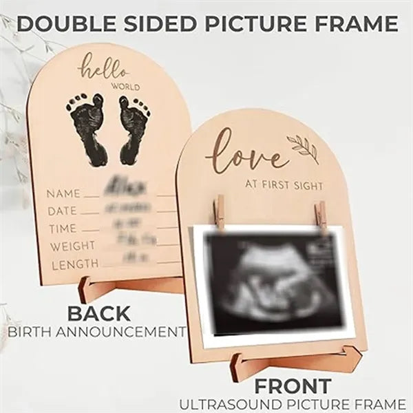 Home cute double wooden ultrasound decor picture frame