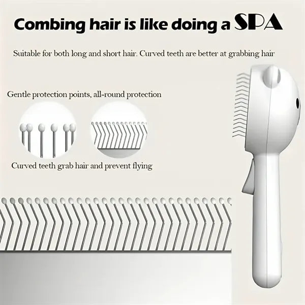 Pet Grooming Brush with Fine Spray Function Self Cleaning