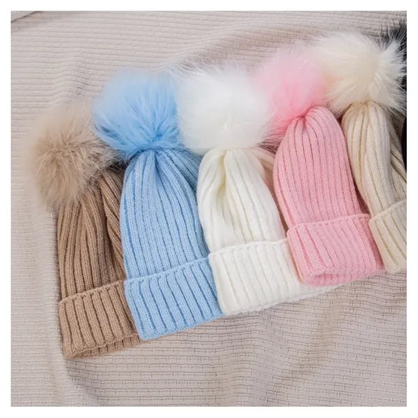 Kids Winter Warm Pompom Hat