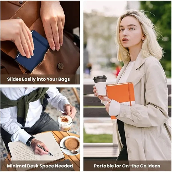 A5 Leather Notebooks Journals with Pen Holder