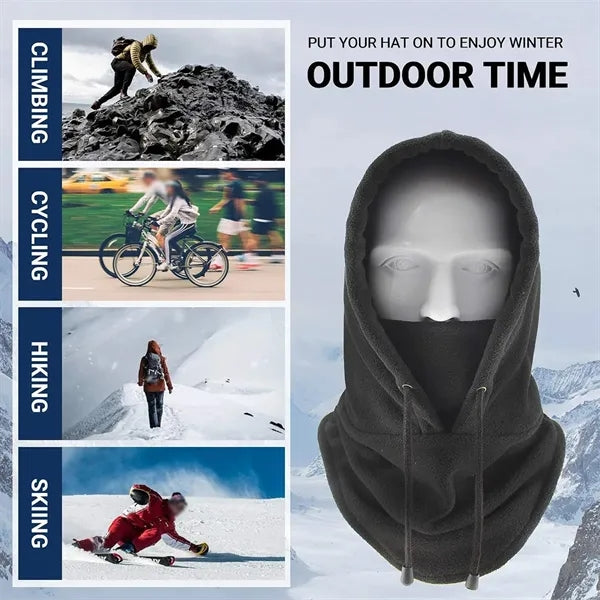 Outdoors Warm Windproof Soft Drawstring Neck Gaiter Hat