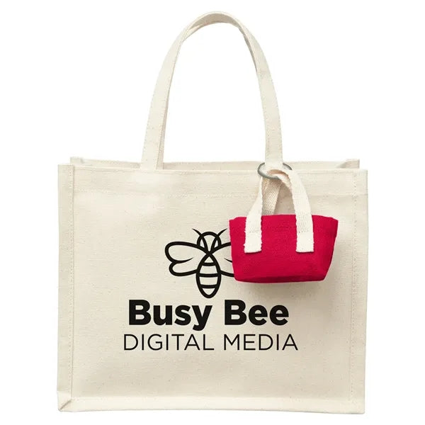 Mini Recycled Cotton Tote Bag with Charm