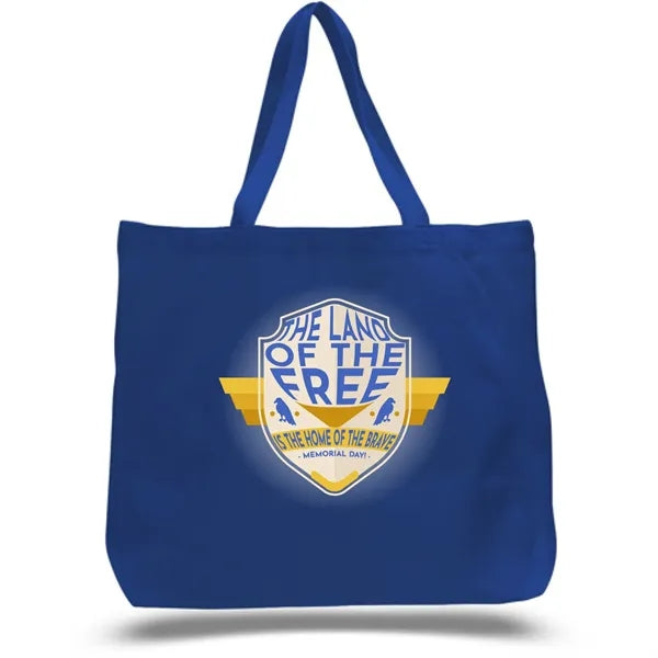 12 oz Large Cotton Canvas Grocery Tote Bag - 20"W x 15"H x