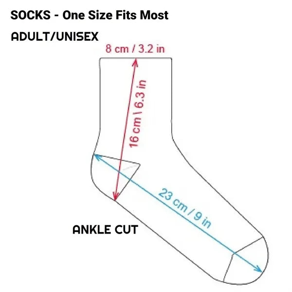 Adult 360 Degree Digital Print Cotton-Blend Ankle Socks