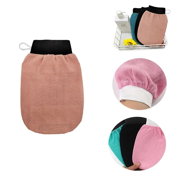 Dual Use Rayon Exfoliating Bath Gloves with Cuff and Hanger