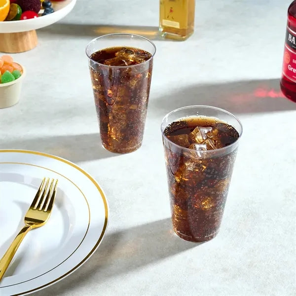 10 OZ Disposable Clear hard Plastic Cups Tumblers