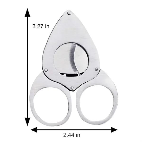 Dual Blades Ergonomic Handle Stainless Steel Cigar Cutter
