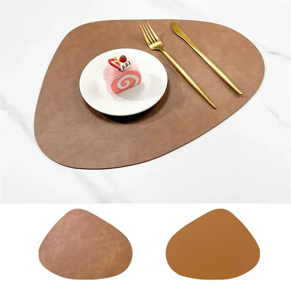Shaped Waterproof Non-Slip Crease-Free PU Leather Placemats