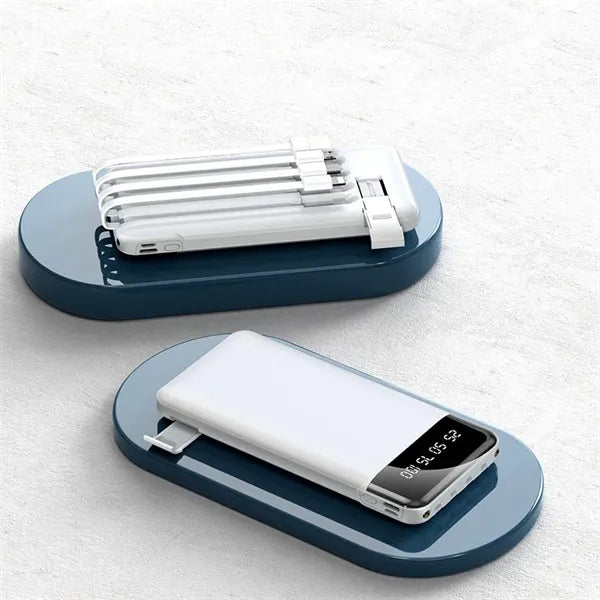 10000mAh Large Capacity Power Bank with Built in Cable