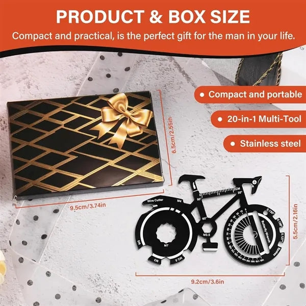 20-in-1 Compact Practical Stainless Steel Bicycle Multi-Tool